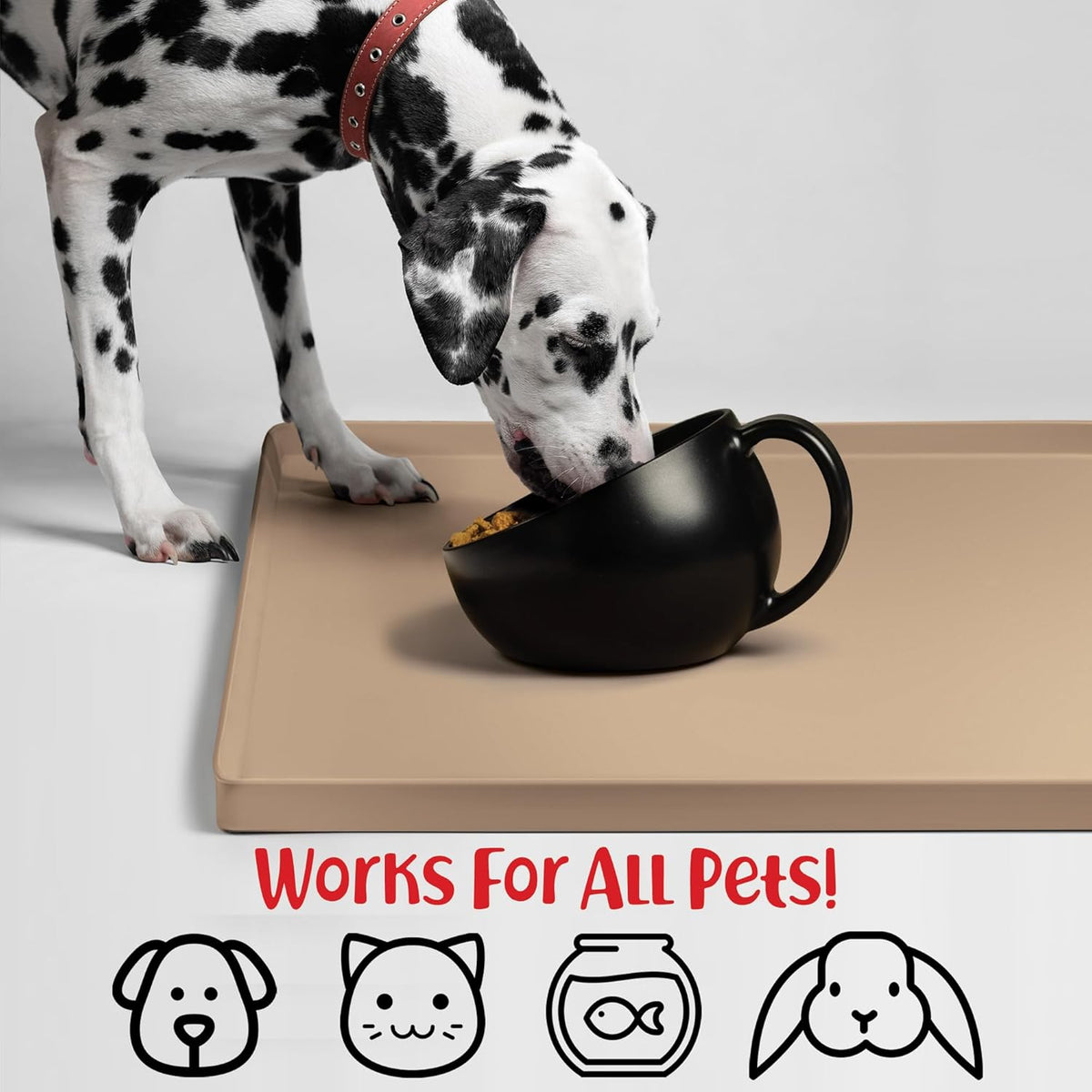 DogBuddy Dog Food Mat – Waterproof Dog Bowl Mat for Food and Water, Silicone Pet Feeding Mats for