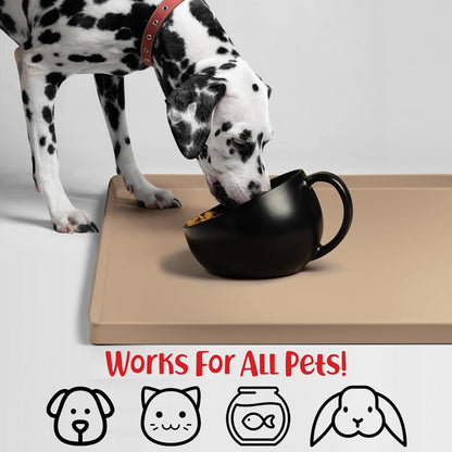 DogBuddy Dog Food Mat – Waterproof Dog Bowl Mat for Food and Water, Silicone Pet Feeding Mats for