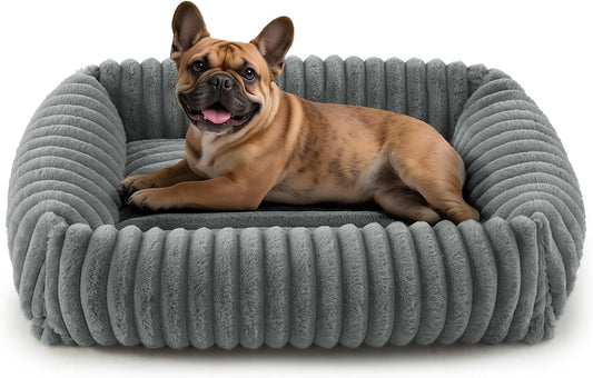 Dog Beds Medium Sized Dog, Washable Orthopedic Pet Bed with Removable Cover, Rectangle Soft Calming
