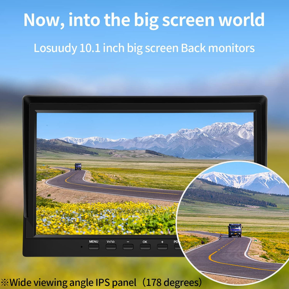 Wired Backup Camera System with 10.1?™â€?IPS Monitor for Truck RV Trailer Bus, Rear View Camera