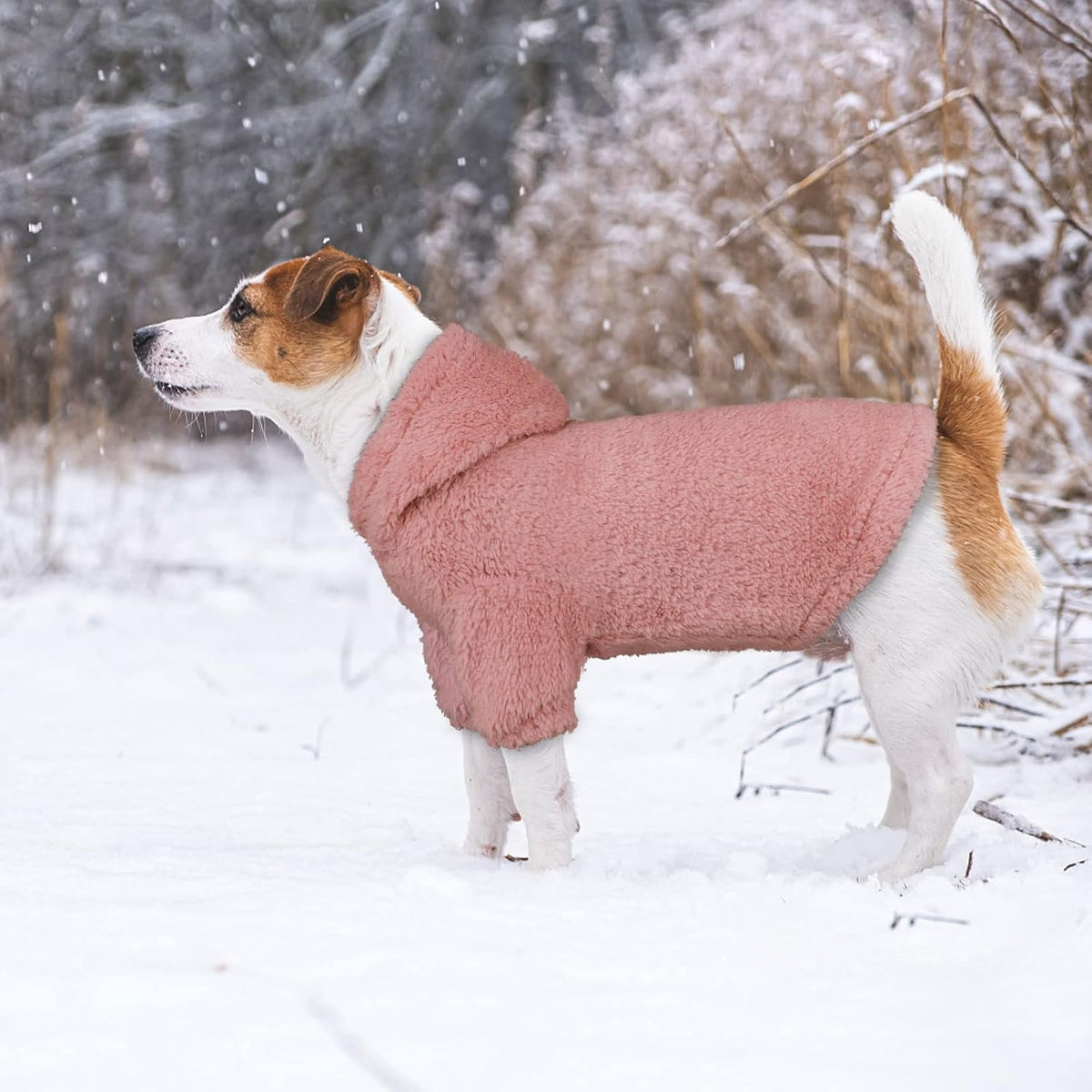 Fuzzy Dog Sweaters for Medium Dogs Dog Hoodie Sweater Clothes Warm Soft Cozy Pet Coats Hooded