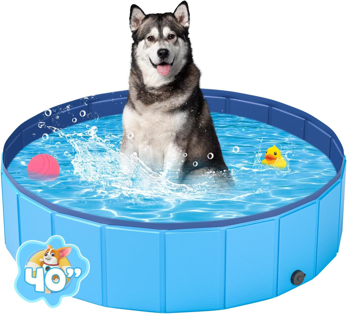 YSJILIDE Portable Dog Pool PVC Pet Swimming Bathtub Collapsible Hard Plastic Pool for Pets to Swim
