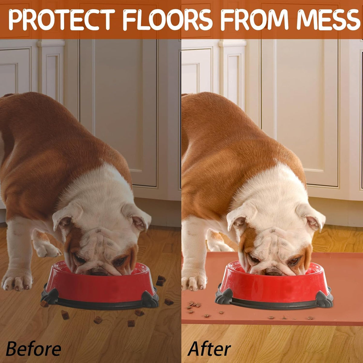 MateeyLife Silicone Cat & Dog Food Mat for Floors Waterproof, Anti-Slip Dog Bowl Mats for Food and