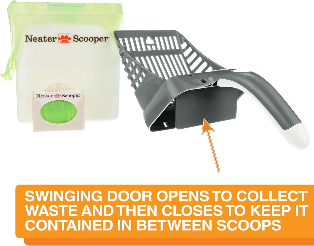 Neater Pet Brands Neater Scooper Standard Cat Litter Scoop, 195 Refill Bags – Mess-Free Cat Litter