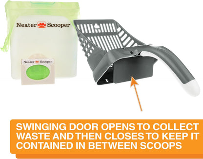 Neater Pet Brands Neater Scooper Standard Cat Litter Scoop, 195 Refill Bags – Mess-Free Cat Litter