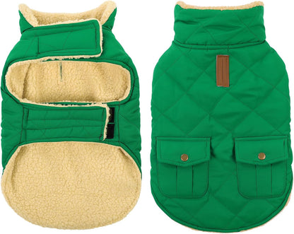 Queenmore Warm Dog Coat, Cold Weather Puffer Dog Coat Vest, Quilting Winter Pet Jacket Ultra Thick