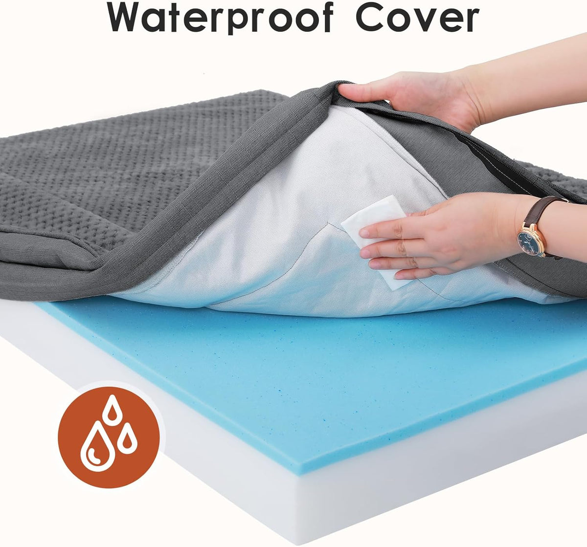 Orthopedic Dog Bed, 3 Inch Memory Foam Dog Beds for Large Dogs, Washable Removable Cover, Nonskid