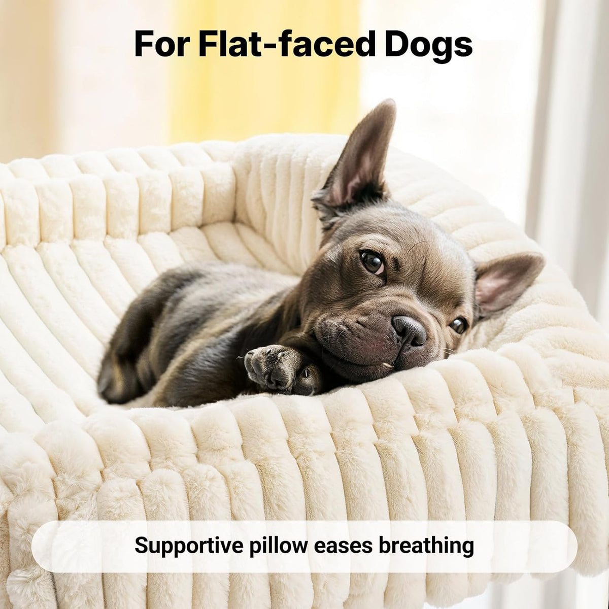 Veehoo Elevated Dog Bed with Bolster Cushion, Fluffy Plush Dog Couch Beds for Small Dogs, Cats
