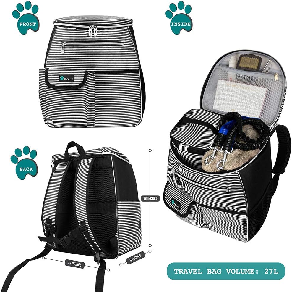 PetAmi Dog Travel Bag Backpack, Airline Approved Dog Bags for Traveling, Puppy Diaper Bag Supplies
