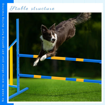 Agility Wing Jumps with Bar Dog Training Hedge Adjustable Pet Hurdles Jump Bars for Indoor Outdoor