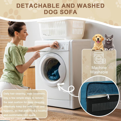 Dog Sofa Couch for Medium to Large Dogs, 31" Memory Foam Dog Couch with Washable Fabric, Removable