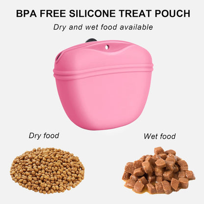 Left&Right Dog Clicker Training Kit,Silicone Dog Training Treat Pouch and Dog Clickers,Dog Treat