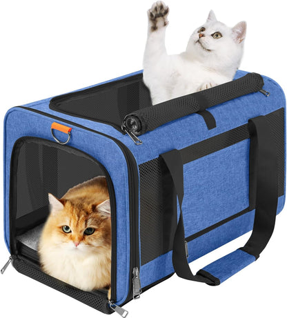 Pet Carrier Large Cats 20 lbs Top Load/Soft Sided Small Dog Travel Carriers/Collapsible Carrier Bag