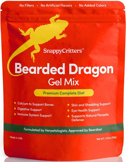 Bearded Dragon Food - Premium Complete Diet Gel Mix for Juvenile and Adult, Made in US FDA