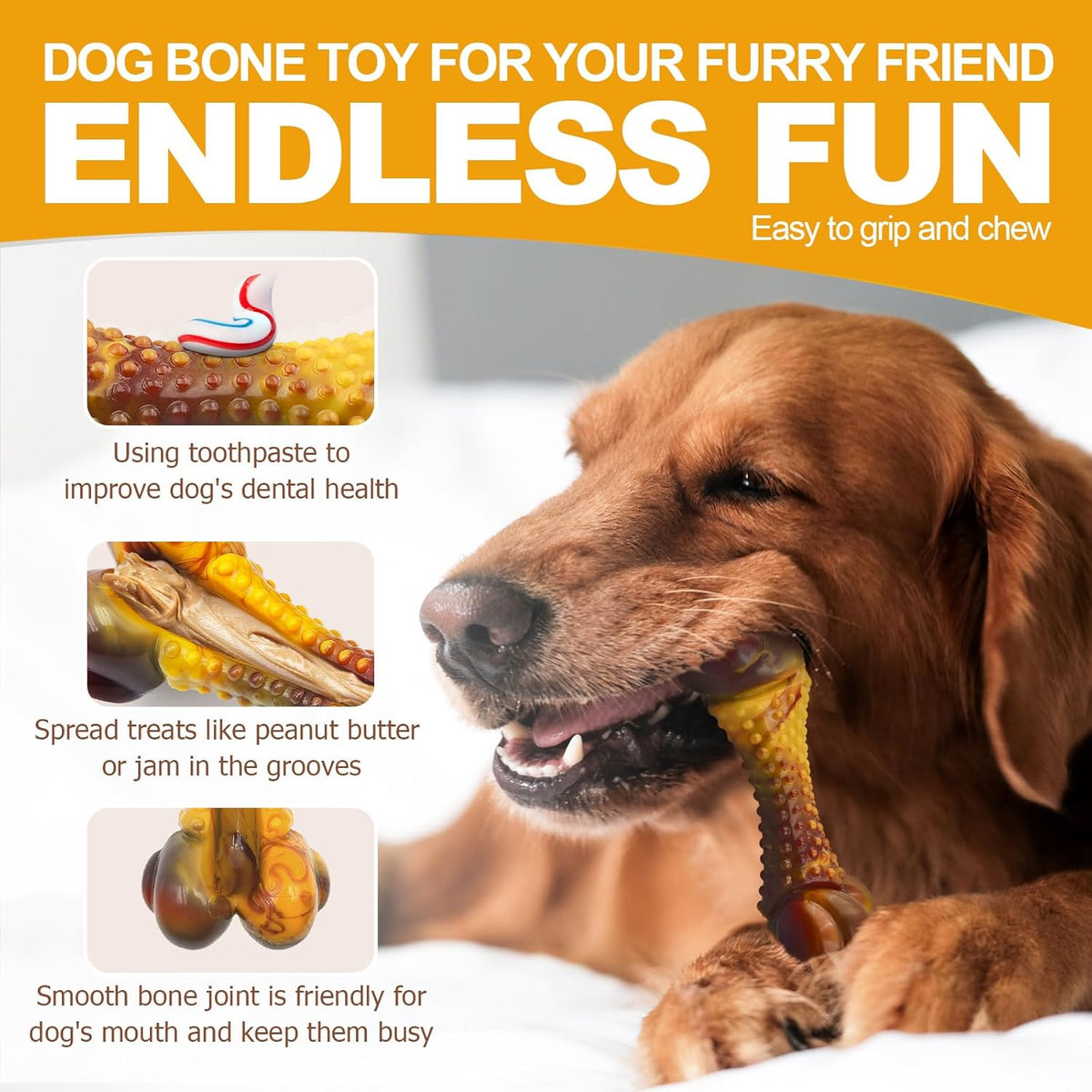 Dog Toys for Aggressive Chewers, Indestructible Dog Chew Toys for Large Medium Small Breed, Tough