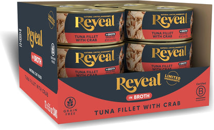 Reveal Natural Wet Cat Food, 12 Count, Grain Free, Limited Ingredient Canned Food for Cats, Tuna
