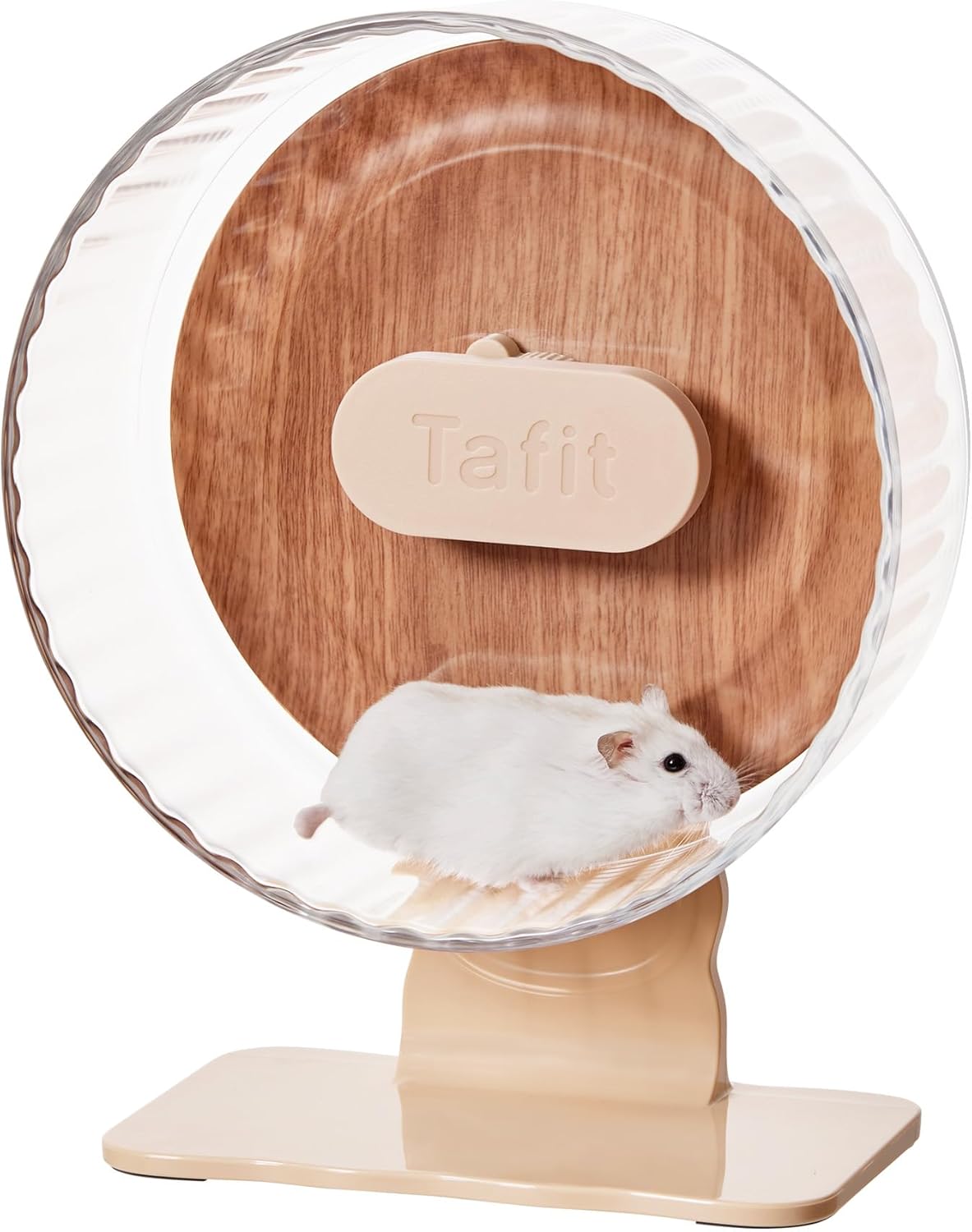 Silent Hamster Wheel 8.7 Inch Dual-Bearings Quiet Running Exercise Wheels with Wood Grain