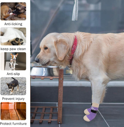SCENEREAL Anti Slip Dog Sock to Prevent Licking Paws for Hardwood Floors, Boots & Paw Protector