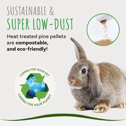 Small Pet Select Pine Pellet Bedding 8lb, Litter Pellets for Rabbit, Guinea Pig, Hamster, Bunny and