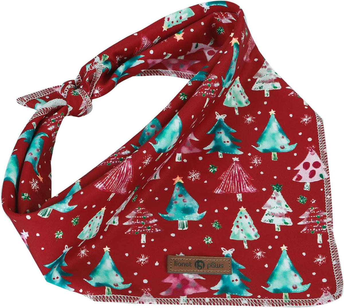 lionet paws Christmas Dog Bandana,Christmas Tree Fabric Dogs Kerchief for Small Medium Dogs,Dog