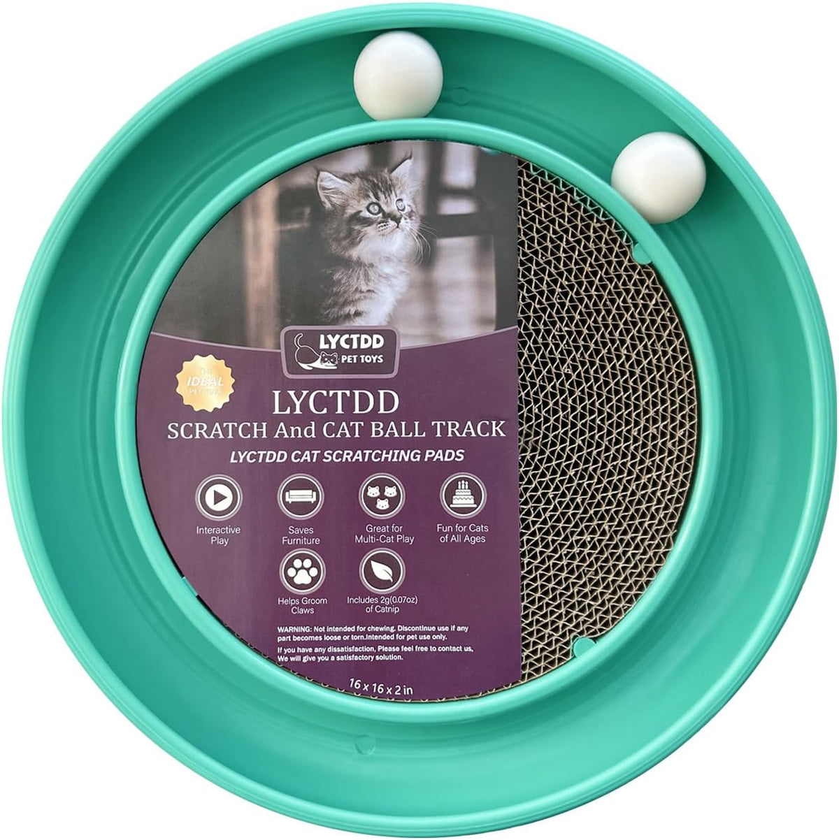 Interactive Cat Ball Track Toy for Indoor Cats, Cat Scratching Board & Exercise Set for Bored