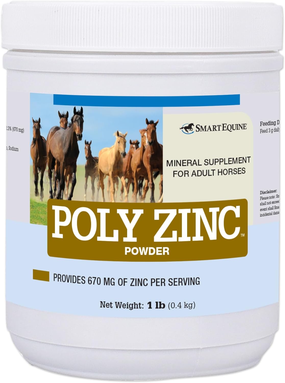 Uckele by SmartEquine Poly Zinc Powder | Zinc Supplement for Horses | Hoof Care Vitamins and