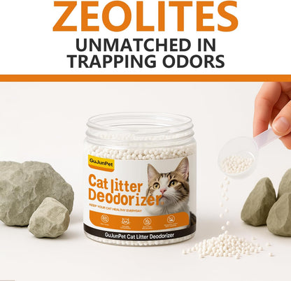 Cat Litter Deodorizer - Advanced Fragrance-Free Odor Control for Sensitive Cats - Reduces Scooping
