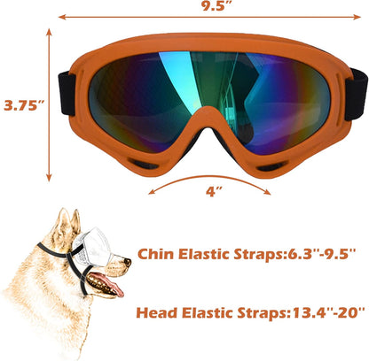 Large Dog Sunglasses With Adjustable Strap UV Protection, Windproof Puppy Eyewear, Suitable for
