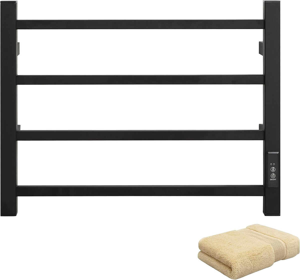 KEG Towel Warmer 4 Bars for Bathroom Wall Mounted Bath Towel Heater Hardwired and Plug-in with