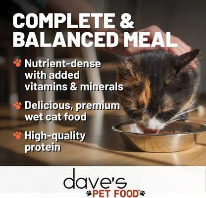 Dave's Pet Food Grain Free Wet Cat Food (Shredded Chicken in Gravy), Made in Canada Naturally