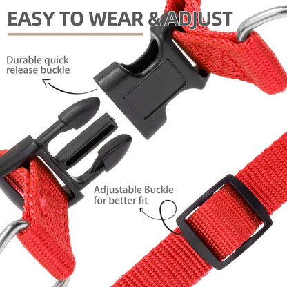 PUPTECK No Pull Dog Harness Soft Adjustable Basic Nylon Step in Puppy Vest Outdoor Walking with ID