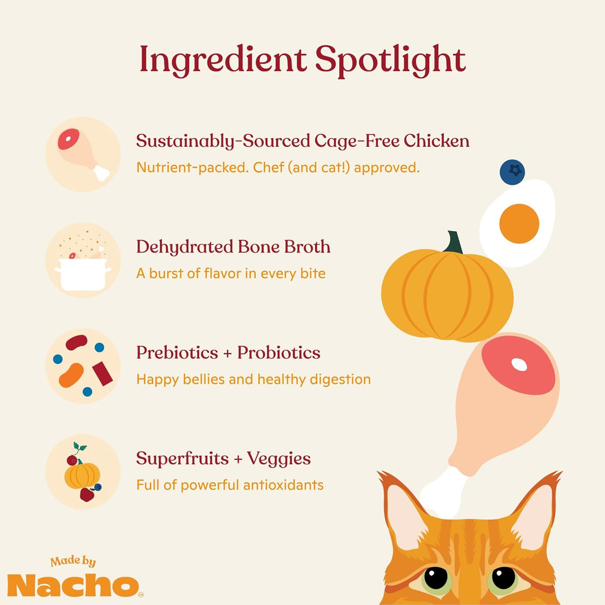 Made by Nacho Dry Cat Kibble 11lb Bag, High Protein and Grain-Friendly Premium Cat Food, Cage-Free