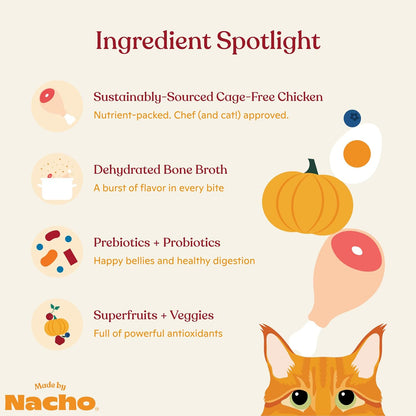 Made by Nacho Dry Cat Kibble 11lb Bag, High Protein and Grain-Friendly Premium Cat Food, Cage-Free