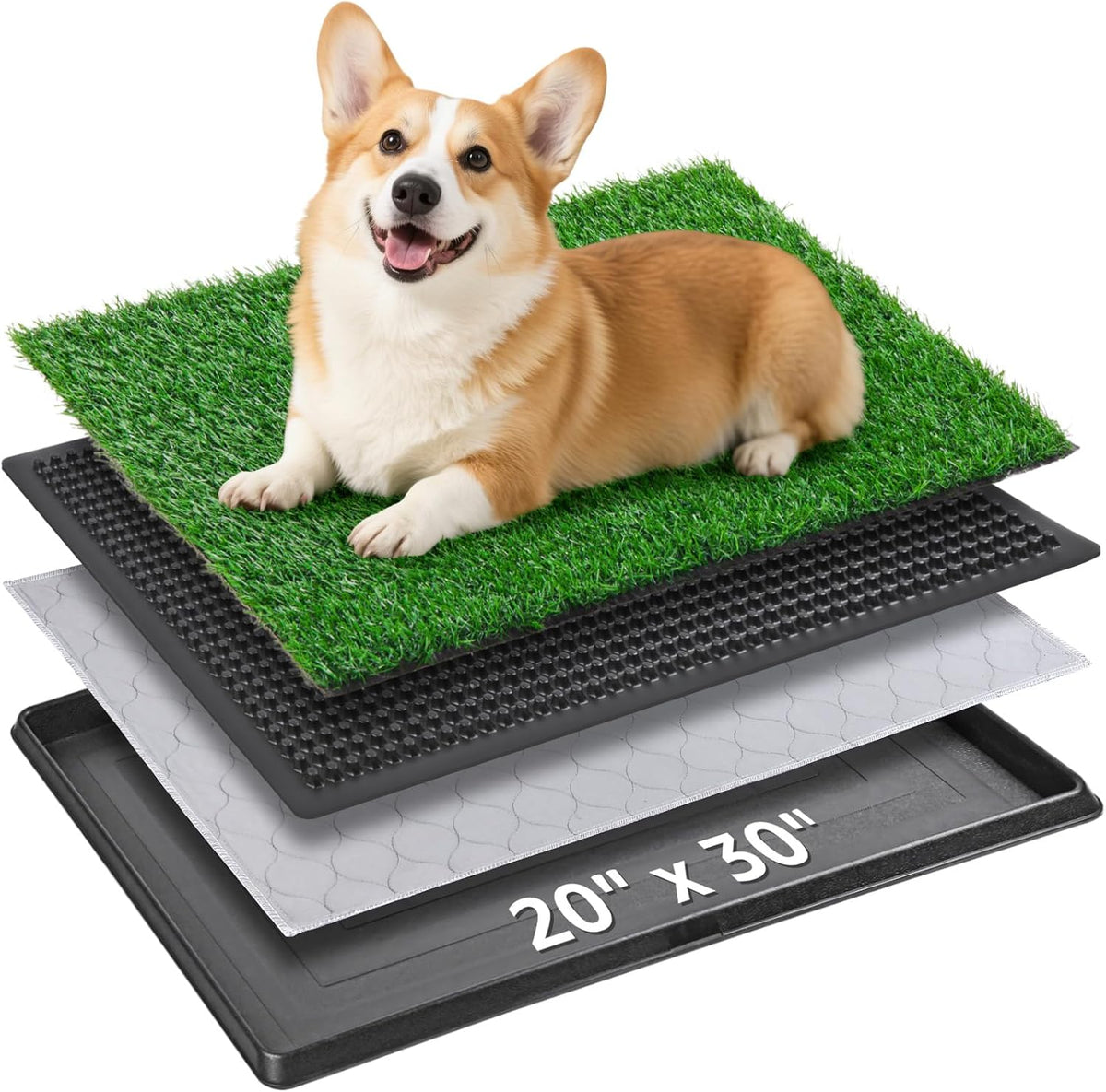 Dog Grass Pet Loo Indoor/Outdoor Portable Potty, Dog Litter Box, Artificial Grass Patch Bathroom