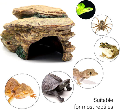 Turtle Basking Platform Shale Scape Step Ledge, Reptile Cave Hideout Turtle Tank Accessories
