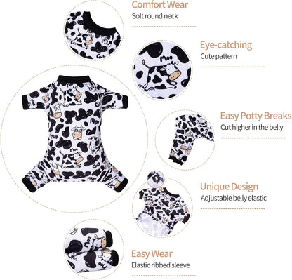 CuteBone Dog Halloween Pajamas Puppy Onesies Small Dogs Soft Pjs Coat Cat Apparel Comfy Pet