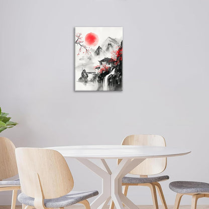 Japanese Wall Art Canvas Asian Nature Wall Decor Prints Framed Painting Mountain Landscape Pictures