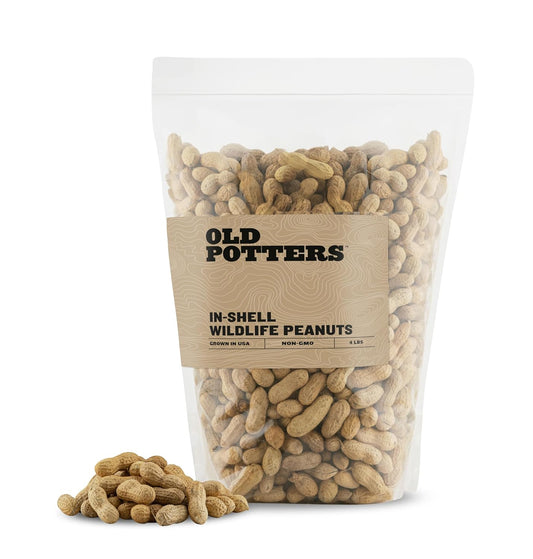 Old Potters Wildlife in-Shell Peanuts for Birds, Squirrels, and Wildlife. USA Grown Non-GMO Raw