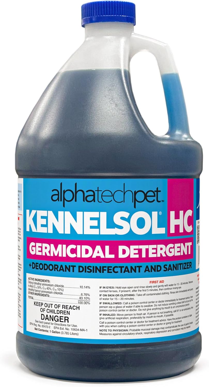 KennelSol HC 1-Step High Concentrated Kennel Cleaner - 1 Gallon Liquid Disinfectant, Effective