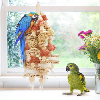 Bird Toys That is 17.5 Inches in Length, Parrot Toy Designed for Chewing Features Natural Corn cob