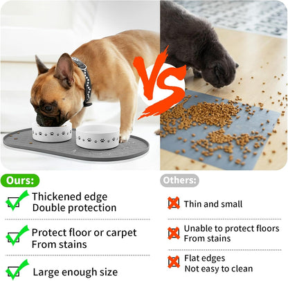 KPWACD Pet Feeding Mat for Dogs and Cats, Silicone Dog Placemat Non-Slip Waterproof Bowl Mats