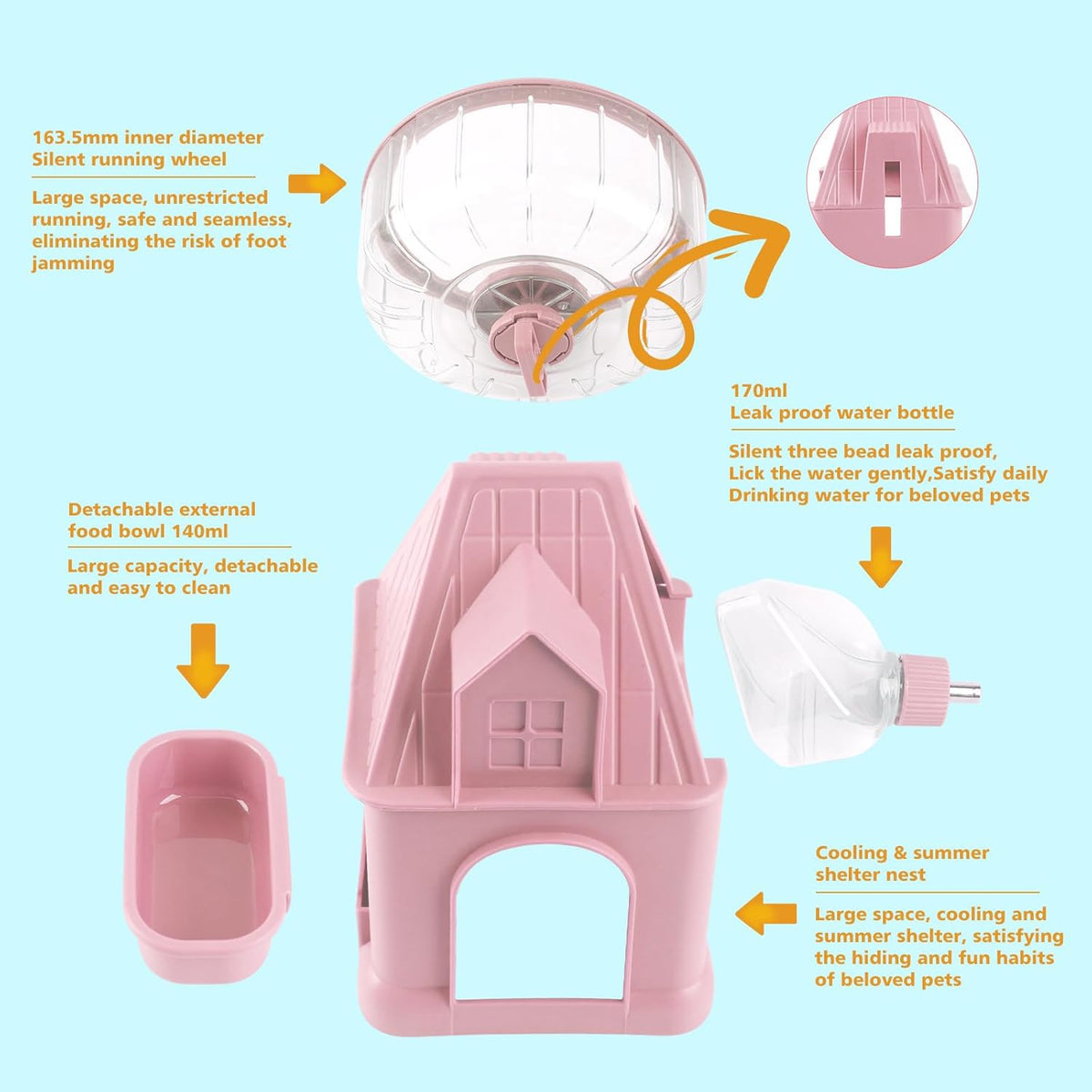 4 in 1 Silent Large Hamster Wheel Multifunctional Hamster Running Wheel Quite Running Spinner Wheel