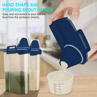 Rice Airtight Dry Food Storage Containers, BPA Free Plastic Storage Bin Dispenser with Pourable