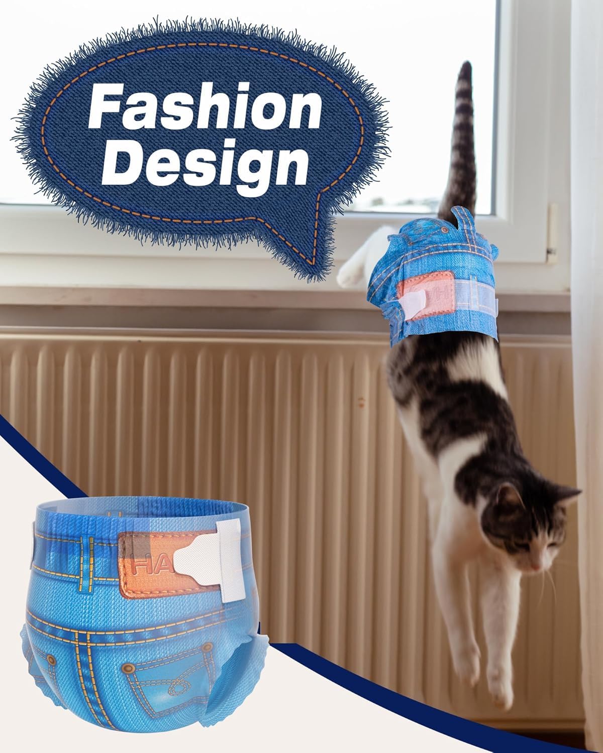 Pet Soft Dog Diapers Female, Disposable Dog Diapers, Cat Diaper for Female Cats, Puppy Diaper 48pcs