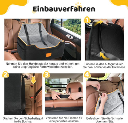 Dog Car Seat for Large/Medium Dog, Booster Seat for Dogs Under 55Lbs or 2 Small, Detachable and