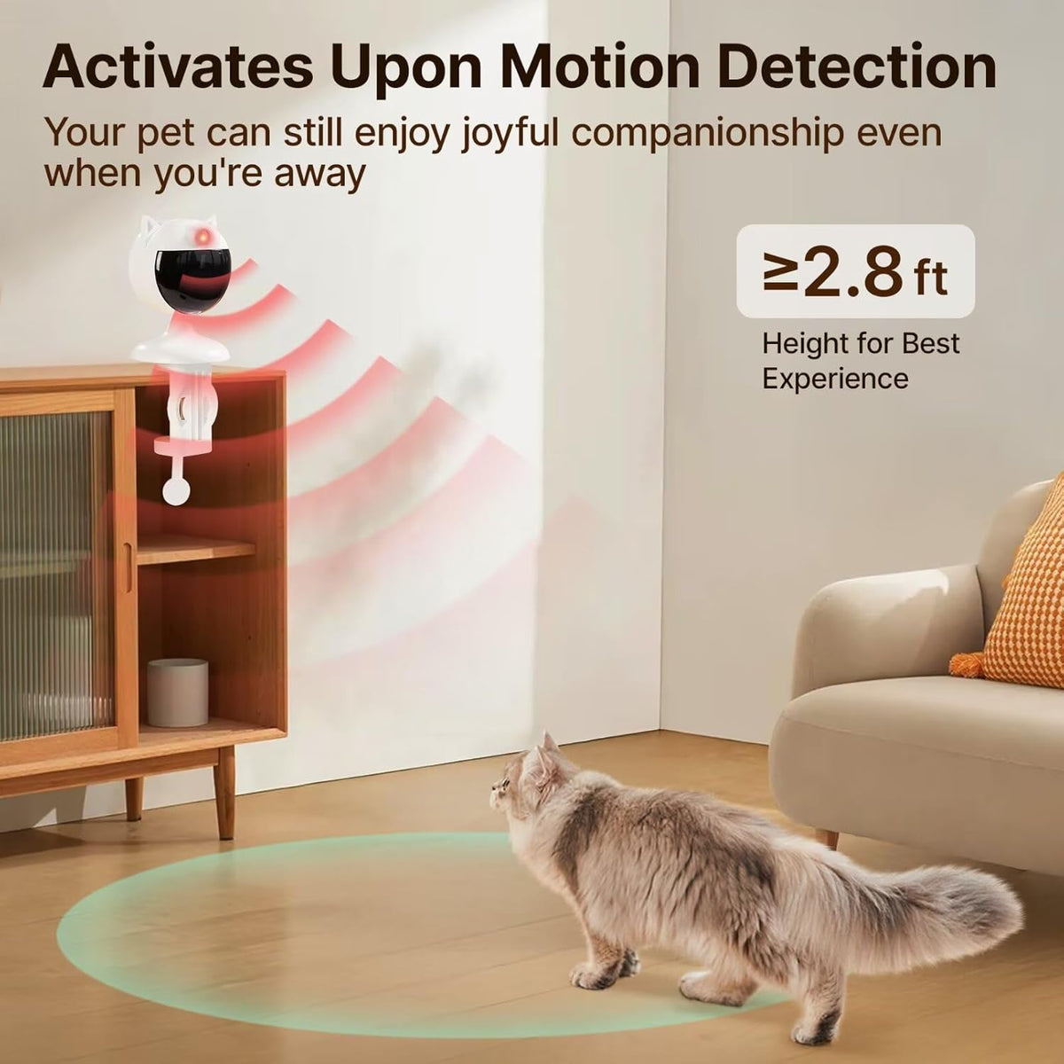 Potaroma Smart Sensor Cat Laser Toys Interactive, Motion Activated Truly Random Trjajectory, Clamp