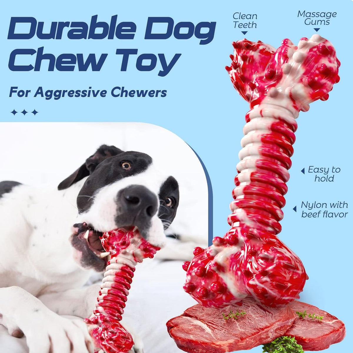 SHARLOVY Dog Chew Toys for Aggressive Chewers, 5 Pack Indestructible Dog Toys for Large Breed