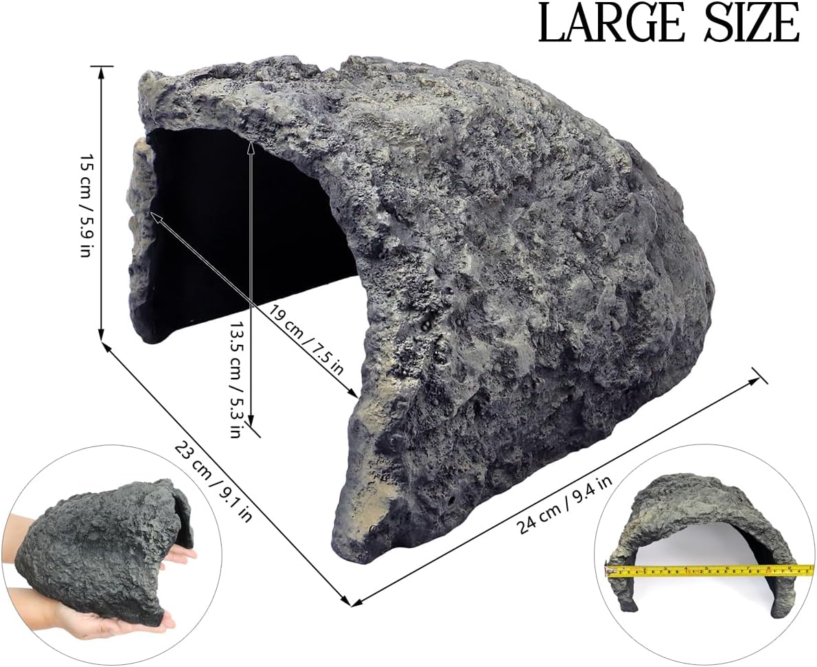 Rock Cave Habitat Hidden for Reptile and Amphibians.Terrarium & Aquarium Decor, Reptile hideout