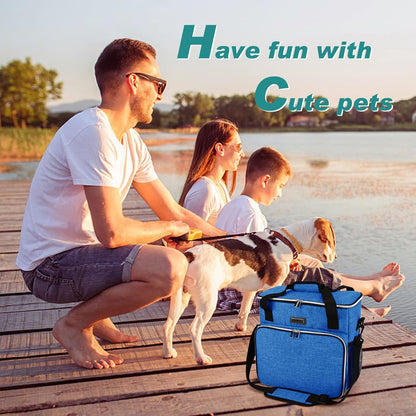 BAGLHER Dog Travel Bag, Pet Travel Bag (ALL Pet Travel Supplies), With 2 Pet Food Containers and 2