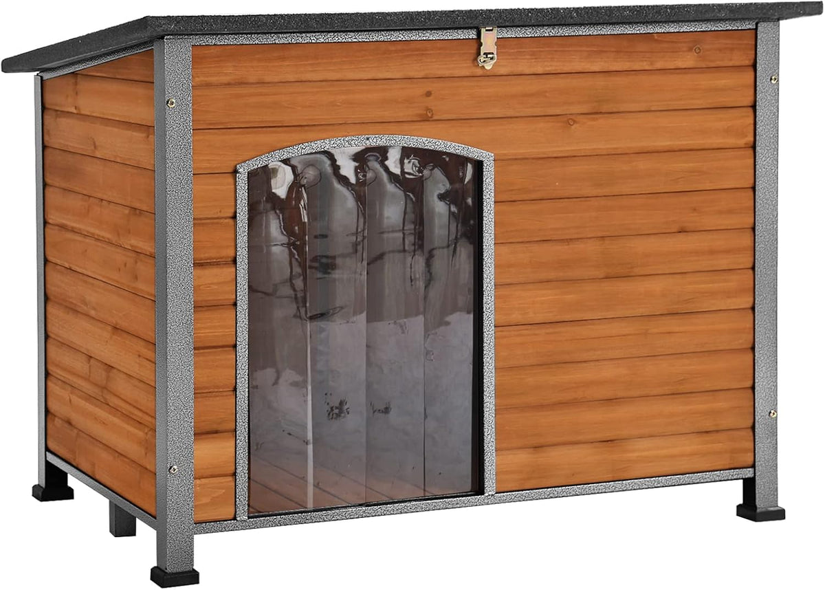 Aivituvin Dog House Outdoor & Indoor Wooden Dog Kennel for Winter with Raised Feet Weatherproof for